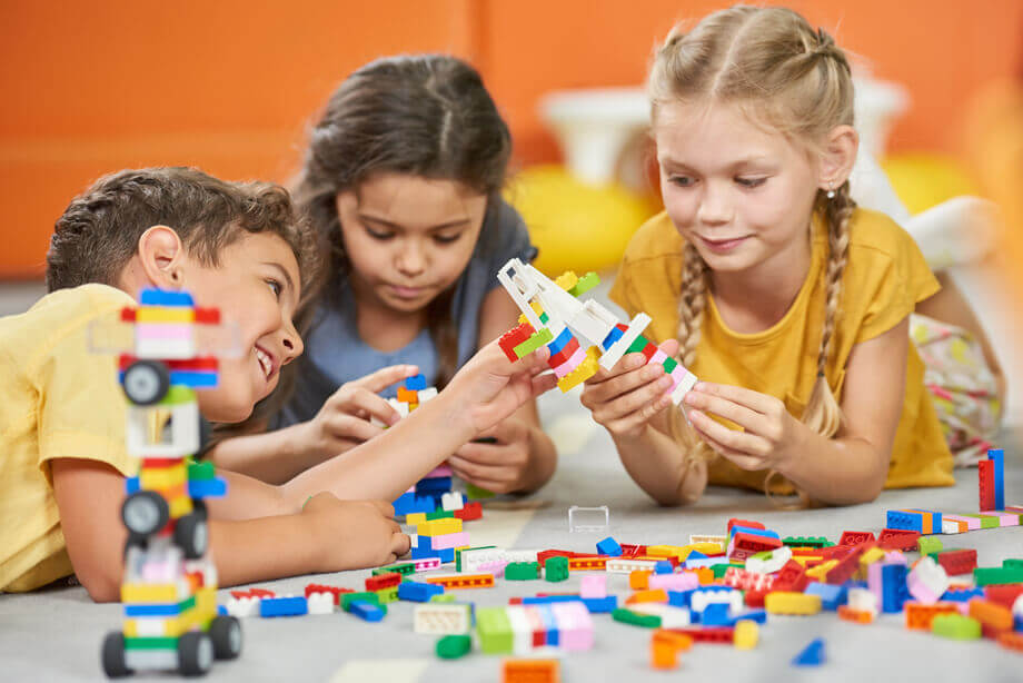 three children playing